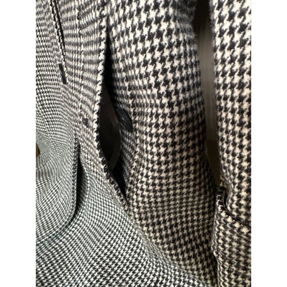 Banana Republic Black and White Checkered Ladies Pea Coat- Small - Picture 4 of 8